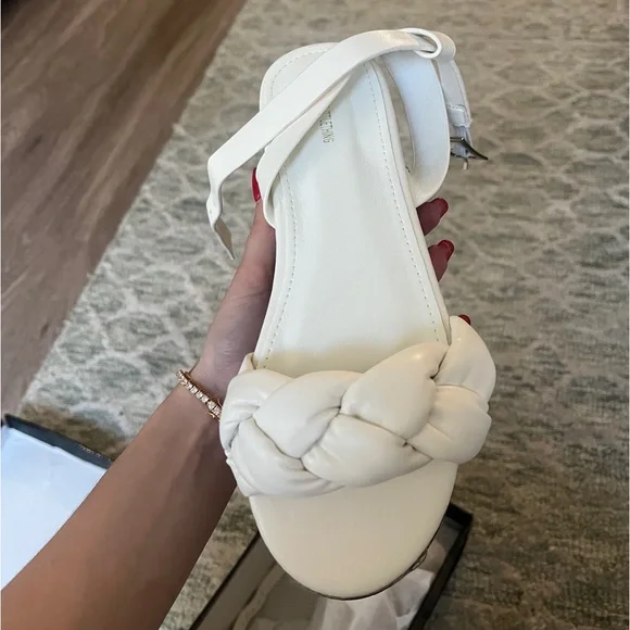 White Strappy Espadrille Sandals - Picture 3 of 4